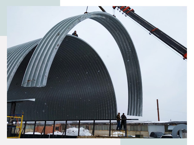 Полукруглые ангары в Тайшете